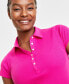 Фото #3 товара Women's Cap-Sleeve Essential Polo, Created for Macy's