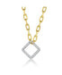 ფოტო #1 პროდუქტის 14k Gold-plated Elegant Chain With Glitterings Triangle Sterling Silver Pendant Necklace Cubic Zirconia
