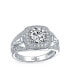 ფოტო #5 პროდუქტის Art Deco Style 2CT AAA CZ Pave Halo Square Cushion Cut Solitaire Engagement Ring For Women .925 Sterling Silver Split Baguette Side Stone Migraine Edge Band