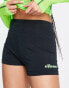 ellesse booty shorts with logo pannelling in black