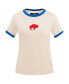 Women's Cream Distressed Buffalo Bills Retro Classic Ringer T-shirt
