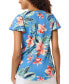 Фото #2 товара Women's Floral Print V-Neck Flutter-Sleeve Top