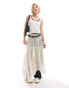 Фото #1 товара COLLUSION sheer tiered maxi skirt in off white ombre