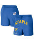 ფოტო #1 პროდუქტის Men's NFL X Staple Blue Los Angeles Chargers New Age Throwback Vintage-Like Wash Fleece Short