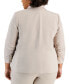 Plus Size Notched Collar Ruched-Sleeve Blazer