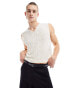 ASOS DESIGN vest in white texture with notch neckline