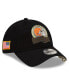 ფოტო #1 პროდუქტის Men's Black Cleveland Browns 2022 Salute To Service 9TWENTY Adjustable Hat