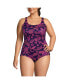 Фото #1 товара Plus Size Chlorine Resistant Soft Cup Tugless Sporty One Piece Swimsuit
