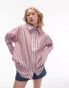 Topshop Petite lightweight shirt in red and blue deckchair stripe