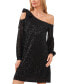 ფოტო #3 პროდუქტის One-Shoulder Ruffled Sequin Dress