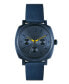 ფოტო #1 პროდუქტის Men's Caine Blue Leather Strap Watch 42mm