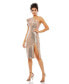 Фото #7 товара Women's Ieena Sequined Flutter One Shoulder Fitted Dress