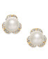 ფოტო #1 პროდუქტის Imitation Pearl & Pavé Stud Earrings, Created for Macy's