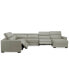 Фото #13 товара Nevio 157" 6-Pc. Leather Sectional with 3 Power Recliners, Headrests and Chaise, Created For Macy's