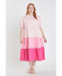 ფოტო #2 პროდუქტის Women's Plus size Colorblock Scallop Dress