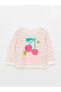 Фото #4 товара LCW baby Bisiklet Yaka Baskılı Kız Bebek Sweatshirt 2'li