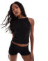 Фото #1 товара ASOS DESIGN slinky 90's boat neck strappy top in black