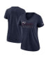 ფოტო #1 პროდუქტის Women's Heathered Navy New England Patriots Lock Up Tri-Blend V-Neck T-shirt