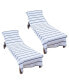 Фото #1 товара Chaise Lounge Cover (Pack of 2, 30x85 in.), Cotton Terry Towel with Pocket to Fit Outdoor Pool or Lounge Chair, White with Colored Stripes