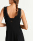 Mango Women's Sleeveless Fit Flare Lace Trim Dress Black 4