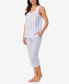 ფოტო #5 პროდუქტის Women's Sleeveless Capri PJ Set