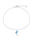 ფოტო #1 პროდუქტის Sterling Silver Blue Inlay Opal Dolphin Anklet