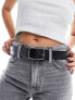 Фото #1 товара ASOS DESIGN leather square buckle low waist belt
