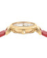 ფოტო #2 პროდუქტის Salvatore Women's Swiss Red Leather Strap Watch 30mm