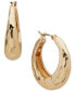 Фото #1 товара Gold-Tone Liquid Metal Hoop Earrings, 7/10"