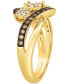 ფოტო #3 პროდუქტის Chocolate Diamond & Nude Diamond Cluster Swirl Ring (1/2 ct. t.w.) in 14k Gold