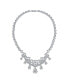 ფოტო #1 პროდუქტის Estate Jewelry Art Deco Style Baguette AAA CZ Clear Large Dangling Teardrops Bib Statement Bridal Collar Necklace For Women, Wedding