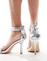 Public Desire Take Over puff strap sandal in silver