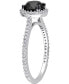 Фото #4 товара Black Diamond (1 ct. t.w.) & White Diamond (1/4 ct. t.w.) Halo Engagement Ring in 14k White Gold