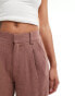 Фото #4 товара ASOS DESIGN relaxed dad short with linen in brown