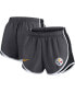 Фото #2 товара Women's Charcoal Pittsburgh Steelers Plus Size Logo Performance Tempo Shorts