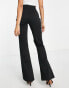 Miss Selfridge embellished flare high waist trouser with side pearl trim detail co-ord in black