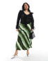 Фото #1 товара 4th & Reckless Plus exclusive satin ombre stripe maxi skirt in green