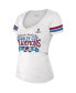 ფოტო #2 პროდუქტის Women's Threads White Colorado Avalanche 2022 Stanley Cup Champions Striped V-Neck T-shirt