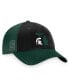 ფოტო #1 პროდუქტის Men's Green, Black Michigan State Spartans Origins Trucker Adjustable Hat