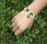 Malaysian jade and crystal bead bracelet MINK84 / 17