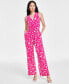 Women's Sleeveless Tie-Waist Jumpsuit, Created for Macy's Tala Blooms, XS - фото #1