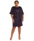 ფოტო #1 პროდუქტის Plus Size Asymmetric Sequined-Overlay Dress