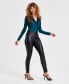 Women's Faux-Leather Side-Studded Leggings, Created for Macy's