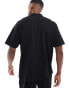 New Look 1/4 zip pique polo shirt co-ord in black