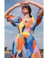 ფოტო #5 პროდუქტის Tropical Love Smocked Midi Dress