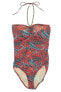 Shoshanna Multi Color One Piece Tie Classic Womens Summer Swimsuit Size 8