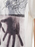 Фото #8 товара COLLUSION Front print handprint t-shirt in white