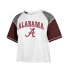 Фото #3 товара Women's White Distressed Alabama Crimson Tide Serenity Gia Cropped T-shirt