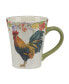 Floral Rooster Set of 4 Mug 14 oz.