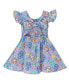 Skye Floral Girls Chambray Skater Dress Toddler|Child